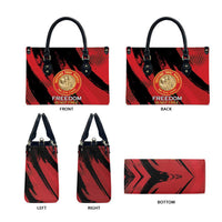 Proud to Honor Montford Point Marines Leather Bag Freedom Is Not Free - Red - Wonder Print Shop