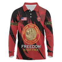 Personalized Proud to Honor Montford Point Marines Long Sleeve Polo Shirt Freedom Is Not Free - Red - Wonder Print Shop