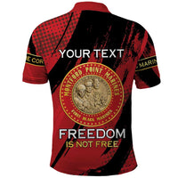 Personalized Proud to Honor Montford Point Marines Polo Shirt Freedom Is Not Free - Red - Wonder Print Shop
