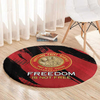 Proud to Honor Montford Point Marines Round Carpet Freedom Is Not Free - Red - Wonder Print Shop