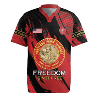 Personalized Proud to Honor Montford Point Marines Rugby Jersey Freedom Is Not Free - Red - Wonder Print Shop