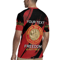 Personalized Proud to Honor Montford Point Marines Rugby Jersey Freedom Is Not Free - Red - Wonder Print Shop