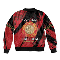Personalized Proud to Honor Montford Point Marines Sleeve Zip Bomber Jacket Freedom Is Not Free - Red - Wonder Print Shop