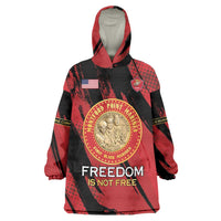 Personalized Proud to Honor Montford Point Marines Wearable Blanket Hoodie Freedom Is Not Free - Red - Wonder Print Shop