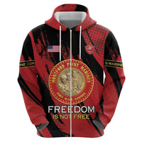 Personalized Proud to Honor Montford Point Marines Zip Hoodie Freedom Is Not Free - Red - Wonder Print Shop