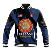 Personalized Proud to Honor Montford Point Marines Baseball Jacket Freedom Is Not Free - Blue - Wonder Print Shop