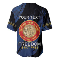 Personalized Proud to Honor Montford Point Marines Baseball Jersey Freedom Is Not Free - Blue - Wonder Print Shop