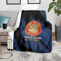 Proud to Honor Montford Point Marines Blanket Freedom Is Not Free - Blue - Wonder Print Shop