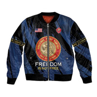 Personalized Proud to Honor Montford Point Marines Bomber Jacket Freedom Is Not Free - Blue - Wonder Print Shop