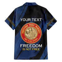 Personalized Proud to Honor Montford Point Marines Family Matching Long Sleeve Bodycon Dress and Hawaiian Shirt Freedom Is Not Free - Blue - Wonder Print Shop