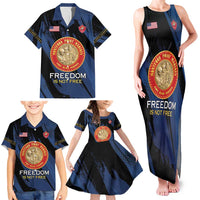 Personalized Proud to Honor Montford Point Marines Family Matching Tank Maxi Dress and Hawaiian Shirt Freedom Is Not Free - Blue - Wonder Print Shop