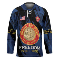 Personalized Proud to Honor Montford Point Marines Hockey Jersey Freedom Is Not Free - Blue - Wonder Print Shop