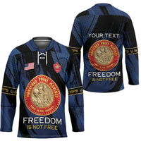 Personalized Proud to Honor Montford Point Marines Hockey Jersey Freedom Is Not Free - Blue - Wonder Print Shop