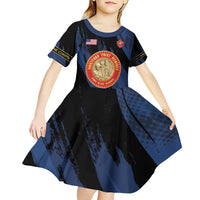 Personalized Proud to Honor Montford Point Marines Kid Short Sleeve Dress Freedom Is Not Free - Blue - Wonder Print Shop