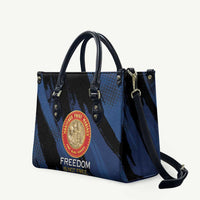 Proud to Honor Montford Point Marines Leather Bag Freedom Is Not Free - Blue - Wonder Print Shop
