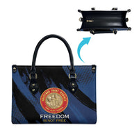 Proud to Honor Montford Point Marines Leather Bag Freedom Is Not Free - Blue - Wonder Print Shop