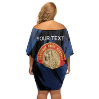 Personalized Proud to Honor Montford Point Marines Off Shoulder Short Dress Freedom Is Not Free - Blue - Wonder Print Shop