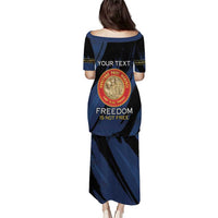 Personalized Proud to Honor Montford Point Marines Puletasi Freedom Is Not Free - Blue - Wonder Print Shop