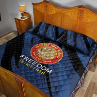 Proud to Honor Montford Point Marines Quilt Bed Set Freedom Is Not Free - Blue - Wonder Print Shop