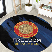 Proud to Honor Montford Point Marines Round Carpet Freedom Is Not Free - Blue - Wonder Print Shop