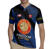 Personalized Proud to Honor Montford Point Marines Rugby Jersey Freedom Is Not Free - Blue - Wonder Print Shop