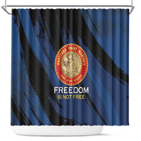Proud to Honor Montford Point Marines Shower Curtain Freedom Is Not Free - Blue - Wonder Print Shop