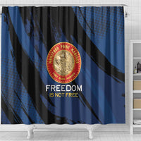 Proud to Honor Montford Point Marines Shower Curtain Freedom Is Not Free - Blue - Wonder Print Shop