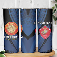 Personalized Proud to Honor Montford Point Marines Skinny Tumbler Freedom Is Not Free - Blue - Wonder Print Shop