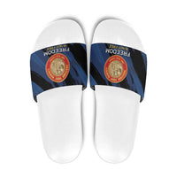 Proud to Honor Montford Point Marines Slide Sandals Freedom Is Not Free - Blue - Wonder Print Shop
