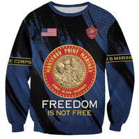 Personalized Proud to Honor Montford Point Marines Sweatshirt Freedom Is Not Free - Blue - Wonder Print Shop