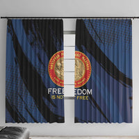 Proud to Honor Montford Point Marines Window Curtain Freedom Is Not Free - Blue - Wonder Print Shop