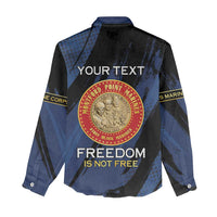 Personalized Proud to Honor Montford Point Marines Women Casual Shirt Freedom Is Not Free - Blue - Wonder Print Shop