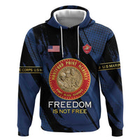 Personalized Proud to Honor Montford Point Marines Zip Hoodie Freedom Is Not Free - Blue - Wonder Print Shop