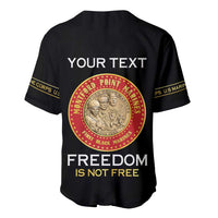 Personalized Proud to Honor Montford Point Marines Baseball Jersey Freedom Is Not Free - Black - Wonder Print Shop