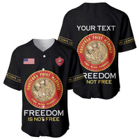 Personalized Proud to Honor Montford Point Marines Baseball Jersey Freedom Is Not Free - Black - Wonder Print Shop