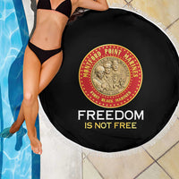 Proud to Honor Montford Point Marines Beach Blanket Freedom Is Not Free - Black - Wonder Print Shop