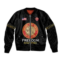 Personalized Proud to Honor Montford Point Marines Bomber Jacket Freedom Is Not Free - Black - Wonder Print Shop