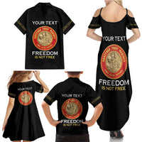 Personalized Proud to Honor Montford Point Marines Family Matching Summer Maxi Dress and Hawaiian Shirt Freedom Is Not Free - Black - Wonder Print Shop