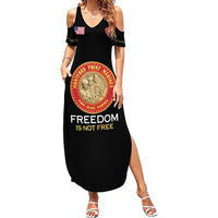 Personalized Proud to Honor Montford Point Marines Family Matching Summer Maxi Dress and Hawaiian Shirt Freedom Is Not Free - Black - Wonder Print Shop