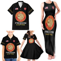 Personalized Proud to Honor Montford Point Marines Family Matching Tank Maxi Dress and Hawaiian Shirt Freedom Is Not Free - Black - Wonder Print Shop