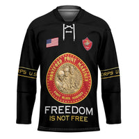 Personalized Proud to Honor Montford Point Marines Hockey Jersey Freedom Is Not Free - Black - Wonder Print Shop