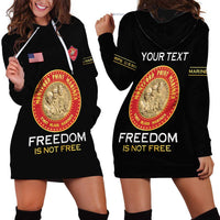 Personalized Proud to Honor Montford Point Marines Hoodie Dress Freedom Is Not Free - Black - Wonder Print Shop