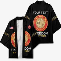 Personalized Proud to Honor Montford Point Marines Kimono Freedom Is Not Free - Black - Wonder Print Shop
