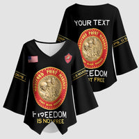 Personalized Proud to Honor Montford Point Marines Kimono Sleeve Blouse Freedom Is Not Free - Black - Wonder Print Shop