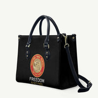 Proud to Honor Montford Point Marines Leather Bag Freedom Is Not Free - Black - Wonder Print Shop