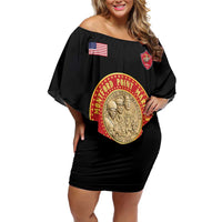 Personalized Proud to Honor Montford Point Marines Off Shoulder Short Dress Freedom Is Not Free - Black - Wonder Print Shop