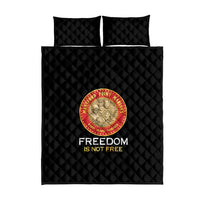 Proud to Honor Montford Point Marines Quilt Bed Set Freedom Is Not Free - Black - Wonder Print Shop