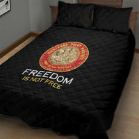 Proud to Honor Montford Point Marines Quilt Bed Set Freedom Is Not Free - Black - Wonder Print Shop