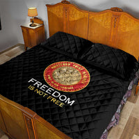 Proud to Honor Montford Point Marines Quilt Bed Set Freedom Is Not Free - Black - Wonder Print Shop