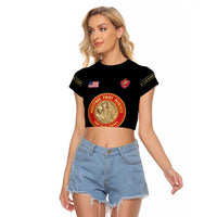 Personalized Proud to Honor Montford Point Marines Raglan Cropped T Shirt Freedom Is Not Free - Black - Wonder Print Shop